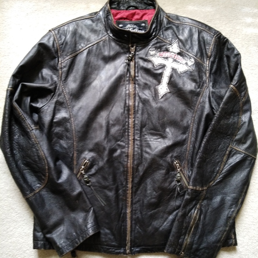 Mens Affliction Live Fast Leather - Picture 5 of 8